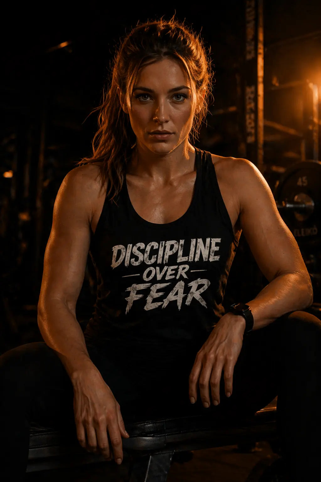 1 femme AVEC LE TANK TOP DISCIPLINE OVER FEAR ASCENT EST.2026