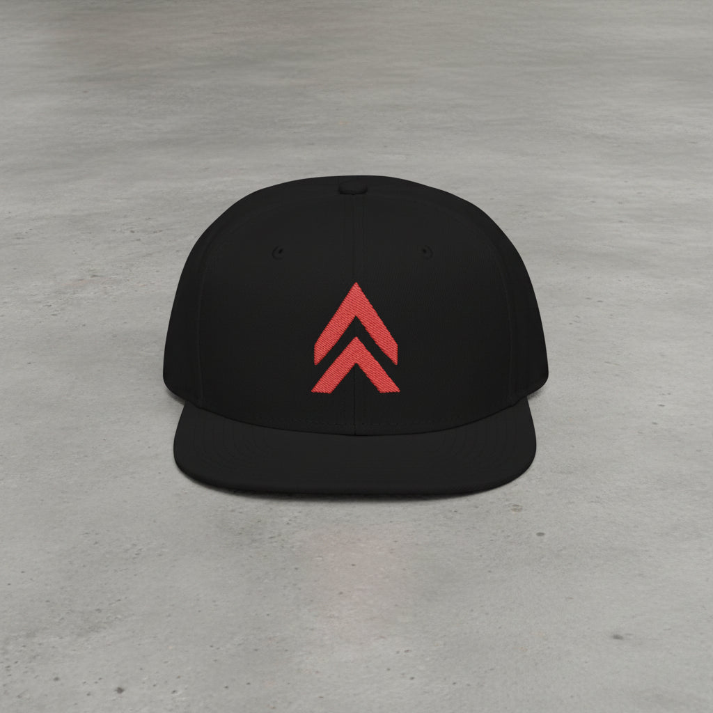 Casquette Snapback ASCENT — Double Chevron Rouge · Édition Fire