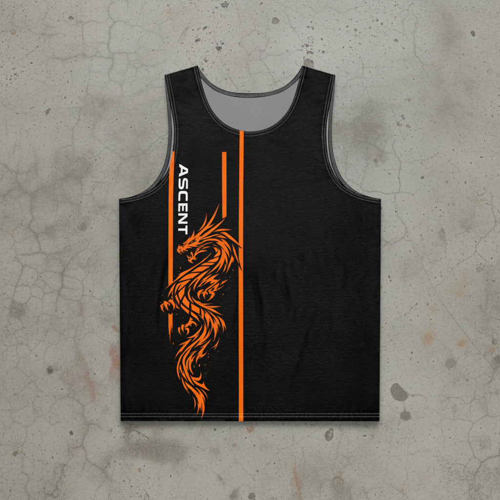 Débardeur ASCENT — Dragon Fire · Tank Top de face a plat