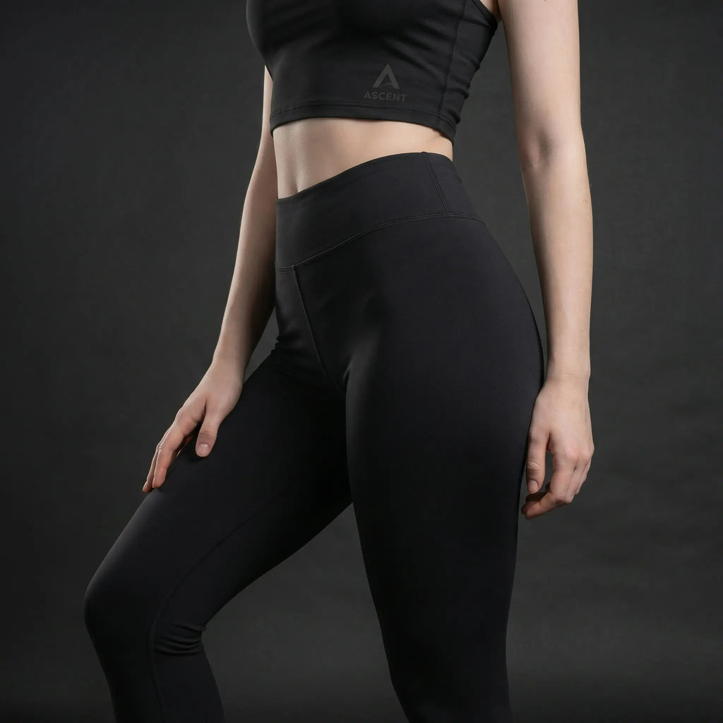 Legging ASCENT noir — détail du logo