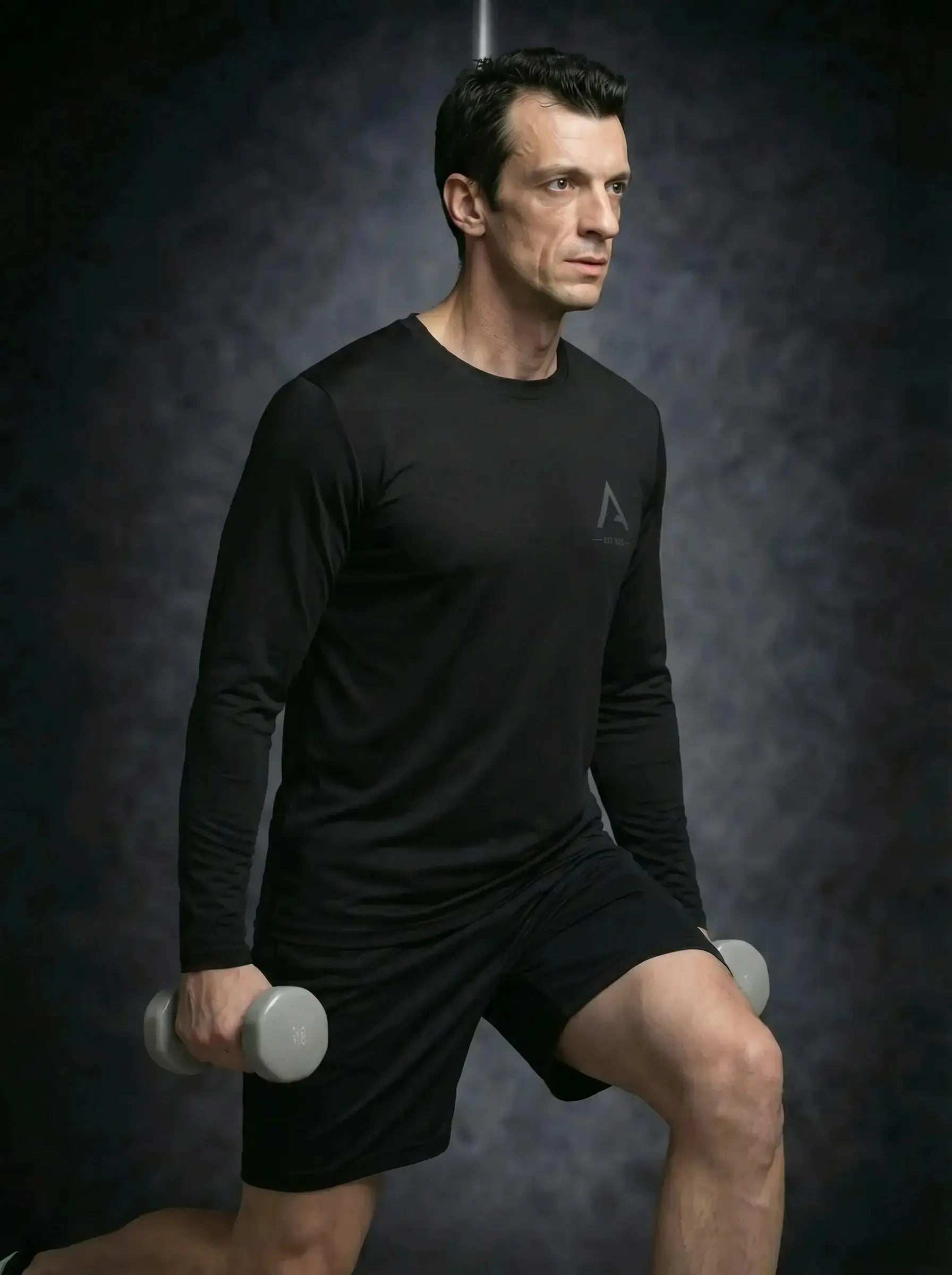 Long sleeve noir ASCENT training, design minimaliste..